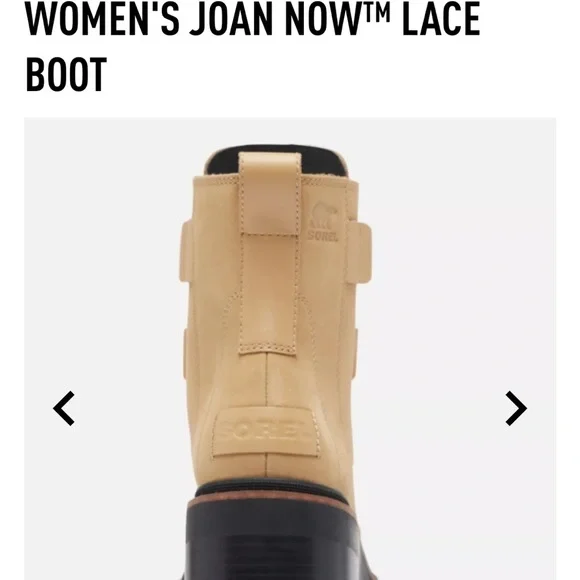 Sorel Jane Now lace up d-ring heel combat boot caribou buff waterproof boot - Picture 6 of 16